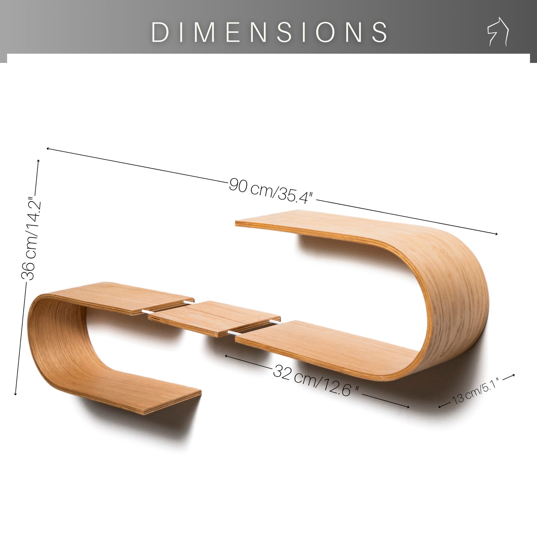 Floating Wooden Wall Shelf - Luno