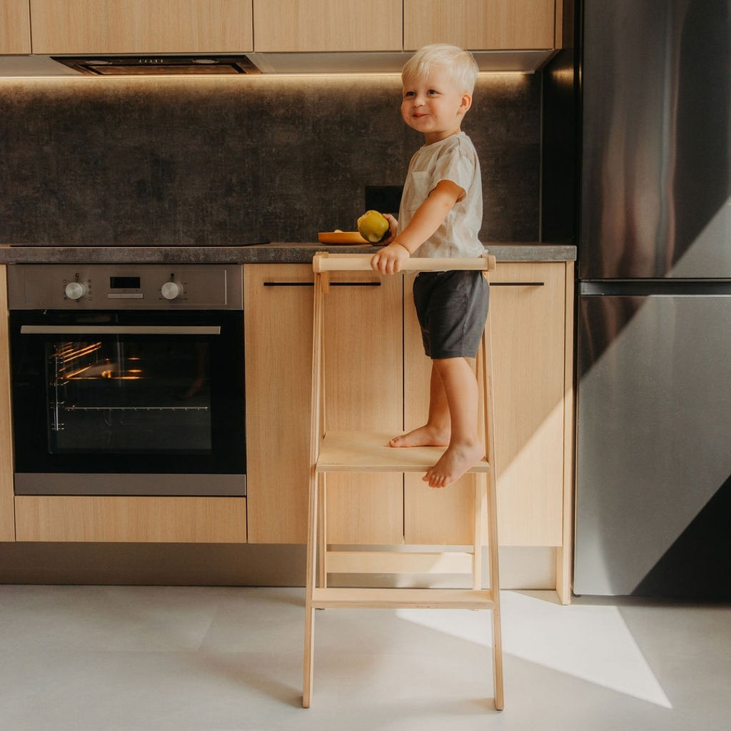Foldable Kitchen Tower With Removable Rail